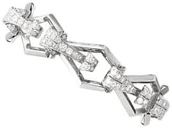 5.45ct Diamond and 18ct White Gold Bracelet - Antique Italian Circa 1920
