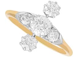 1.46ct Diamond and 18ct Yellow Gold Ring - Antique Circa 1920