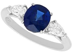 2.12ct Sapphire and 0.68ct Diamond, Platinum Ring - Contemporary Circa 2000