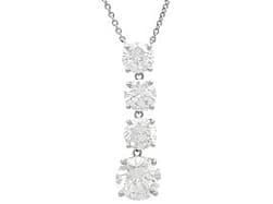 3.93ct Diamond and Platinum Pendant - Vintage Circa 1990