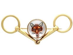 Essex Crystal and 14ct Yellow Gold Fox Brooch - Antique Circa 1890