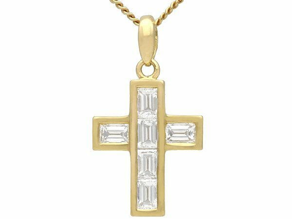 diamond white gold cross pendant contemporary