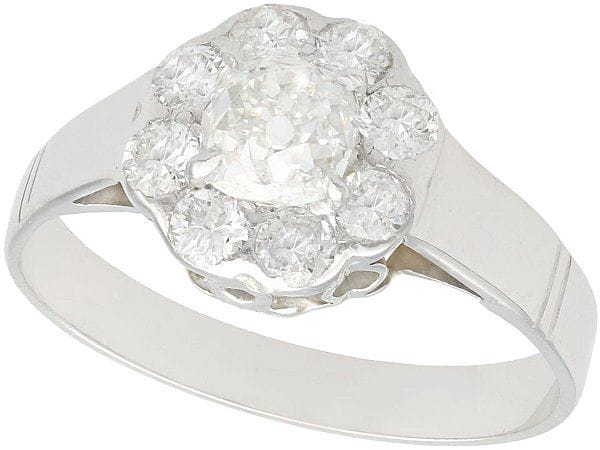 diamond white gold cluster ring