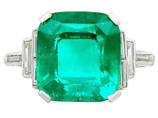 antique emerald and platinum ring