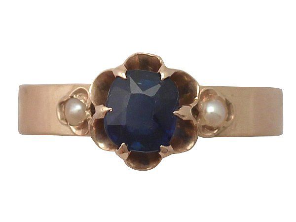 sapphire and pearl ring