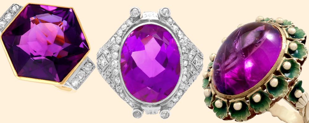 Vintage and Antique Amethyst Cocktail Rings for Sale
