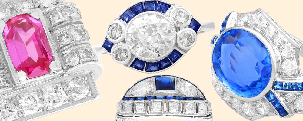 Art Deco sapphire rings for sale