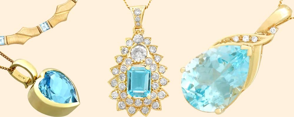 blue topaz necklaces for sale