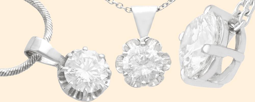 diamond solitaire necklace for sale