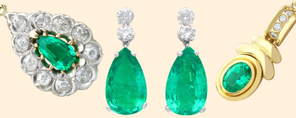 emerald drop earrings for sale
