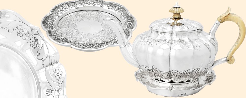 silver teapot stands for sale
