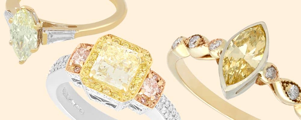 yellow diamond rings for sale