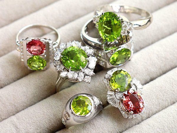antique vintage peridot rings