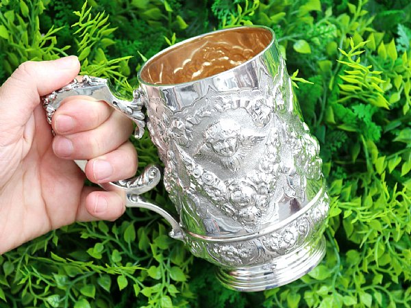 antique sterling silver tankards