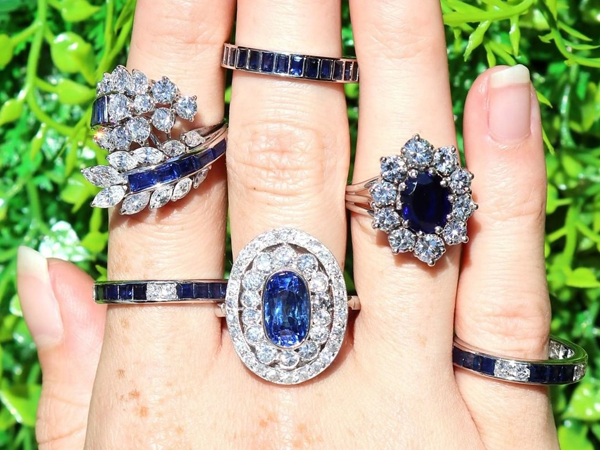 7/8 Carat (ctw) Lab Created Blue Sapphire Ring in 10K White Gold | eBay