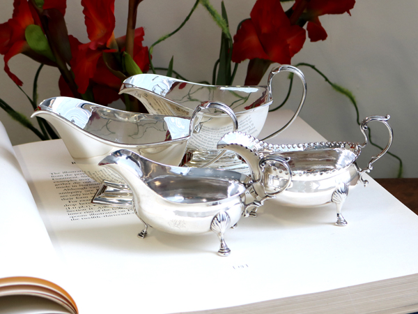 antique and vintage silver sauceboats