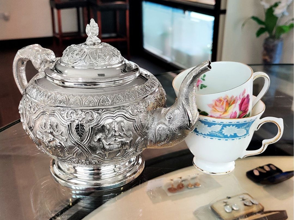 antique silver teaware