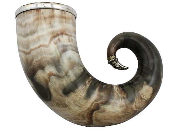 horn silver cup