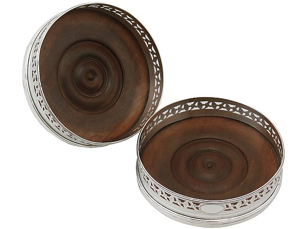 antique silver wine coasters