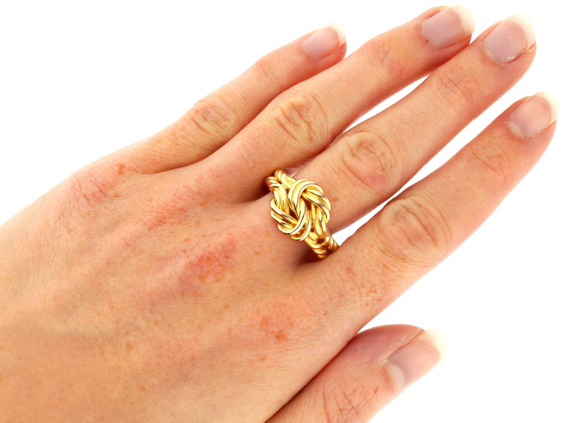 The Any-size Knot Ring in Solid Gold – Flecked with Gold