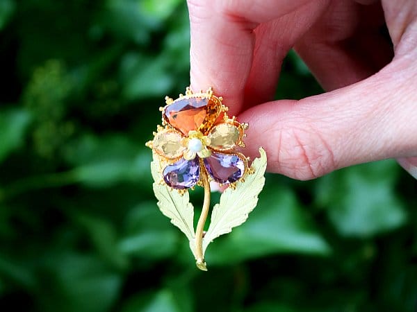 yellow gold cluster ring citrine