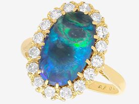 antique and vintage black opal  jewellery