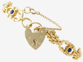 gold heart padlock bracelet