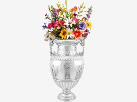 silver vases