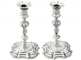 Sterling Silver Taper Candlesticks - Antique Victorian (1845)