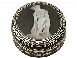 Continental Sterling Silver and Transfer Printed Box - Antique 1912
