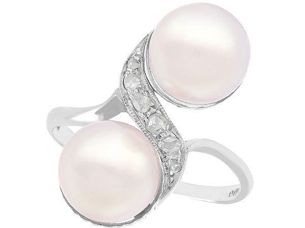 Vintage Pearl and Diamond Cocktail Ring 