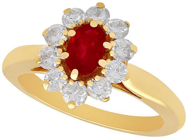 Vintage Ruby Ring with Diamonds 