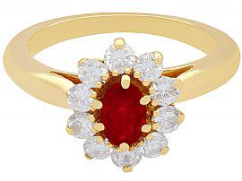 Vintage Ruby Ring with Diamonds 
