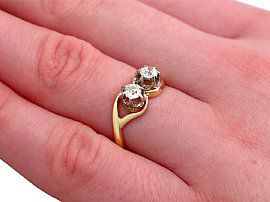 Two Stone Diamond Twist Ring