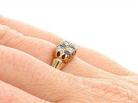 Gold and Sapphire Dress Ring Wearing Hand