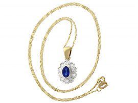 Sapphire and Diamond Pendant in Yellow Gold