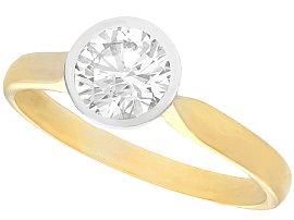 1.28ct Diamond and 18ct Yellow Gold, 18ct White Gold Set Solitaire Ring - Contemporary 2000
