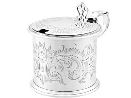Antique Mustard Pot in Sterling Silver for Sale