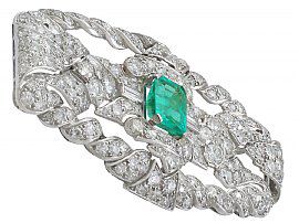 Art Deco Emerald and Diamond Brooch