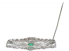 Antique Art Deco Emerald and Diamond Brooch