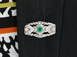 Emerald and Diamond Brooch wearing
