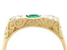 Antique Emerald and Diamond Ring Gold 