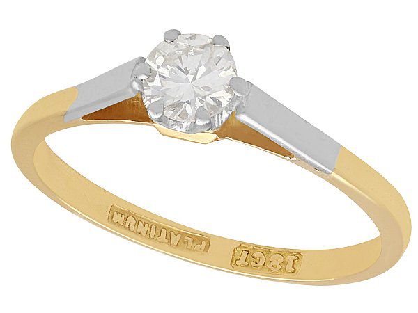 1950s Round Cut Solitaire in 18ct Yellow Gold