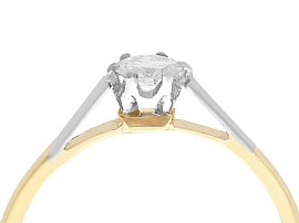 1950s Round Cut Diamond Solitaire in 18ct Yellow Gold