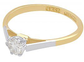 1950s Round Cut Solitaire in 18k Yellow Gold