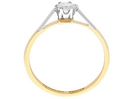 1950s Round Cut Solitaire in 18ct Yellow Gold Wearing