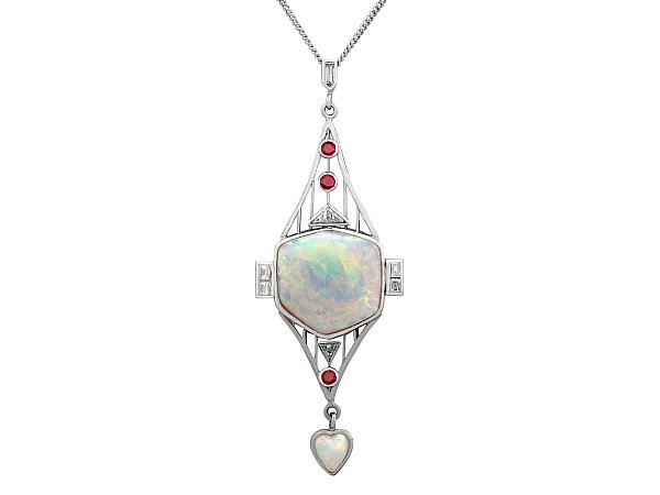Opal Art Deco Style Pendant