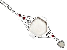 reverse of opal pendant