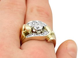 Victorian Cocktail Ring on Finger