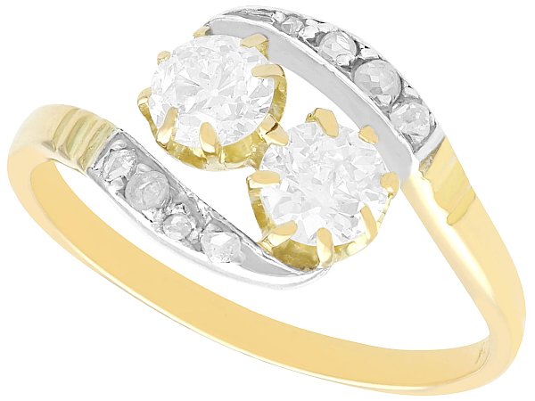 Yellow Gold and Diamond Twist Ring